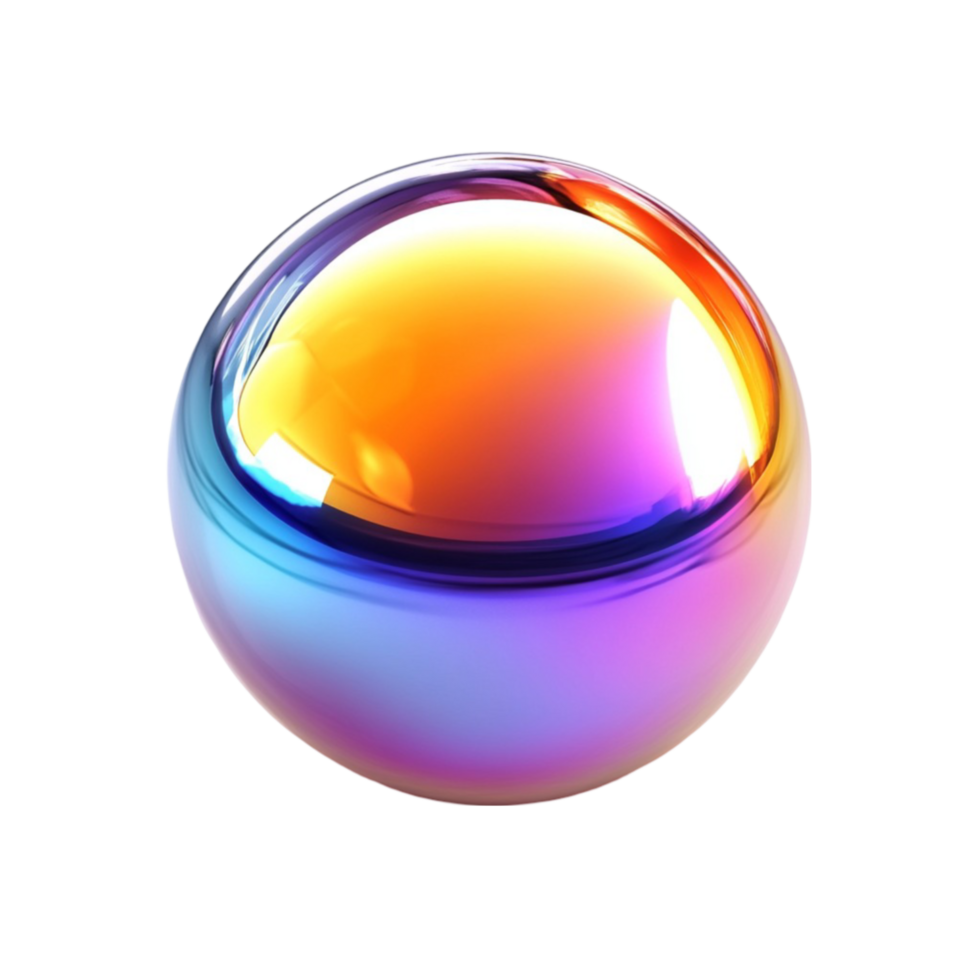 Glossy Gradient Sphere 3D Design png