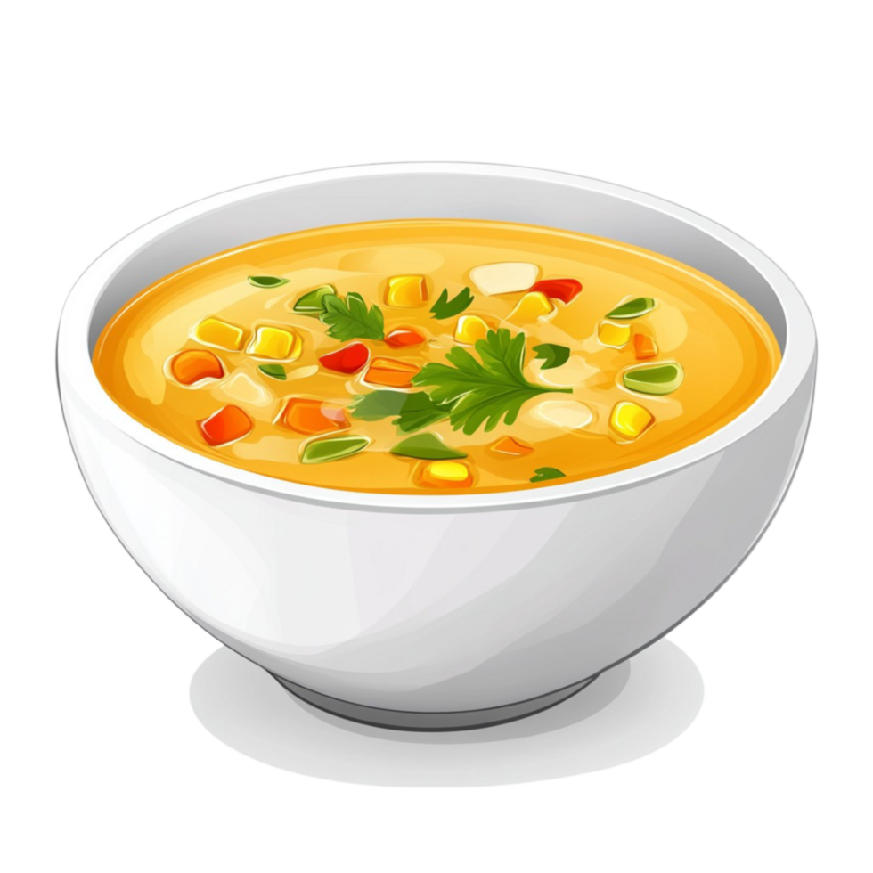 Thick Creamy Soup with Herbs png