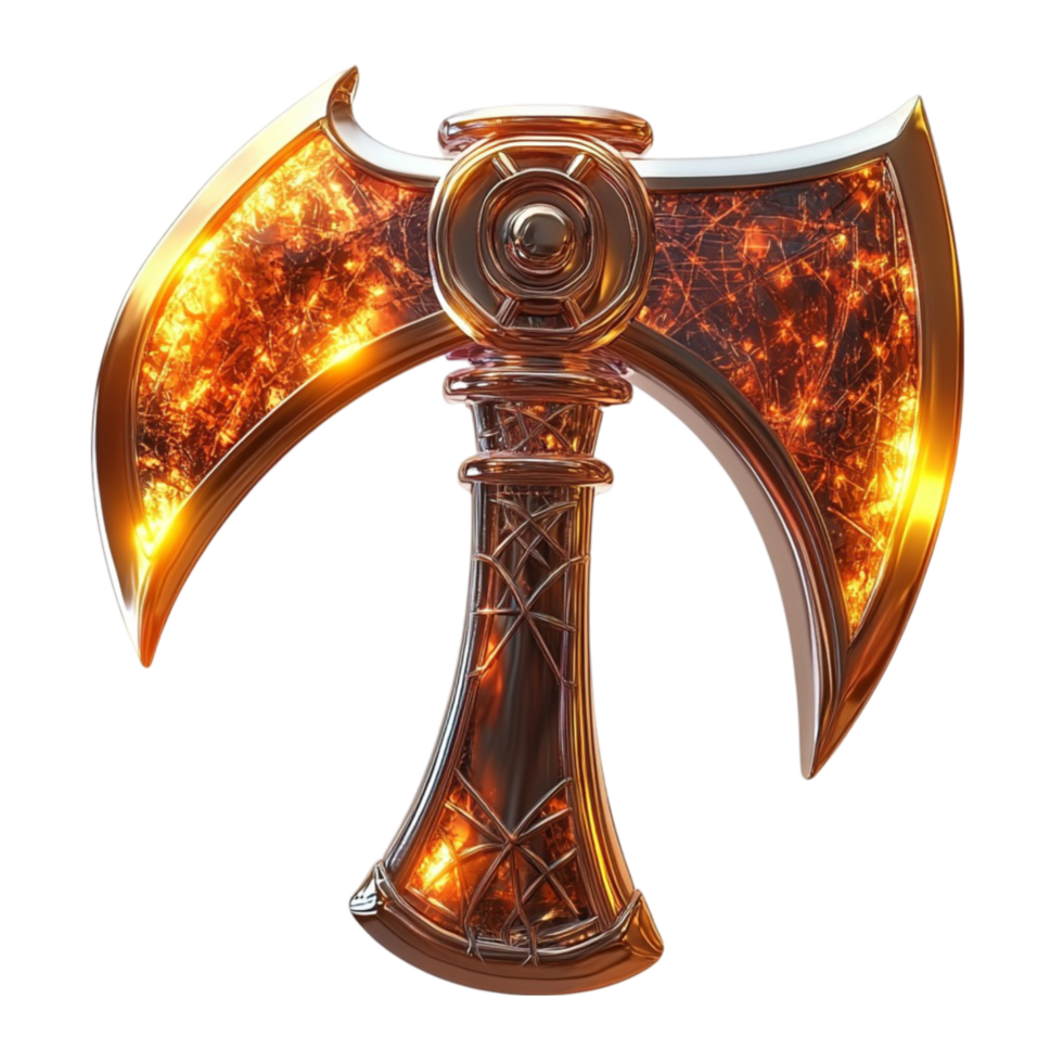 Battle Axe with Fiery Glow png