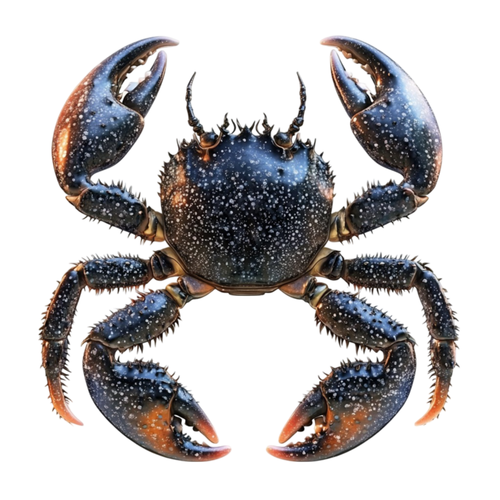 Realistic Dark Blue Crab with Unique Patterns png
