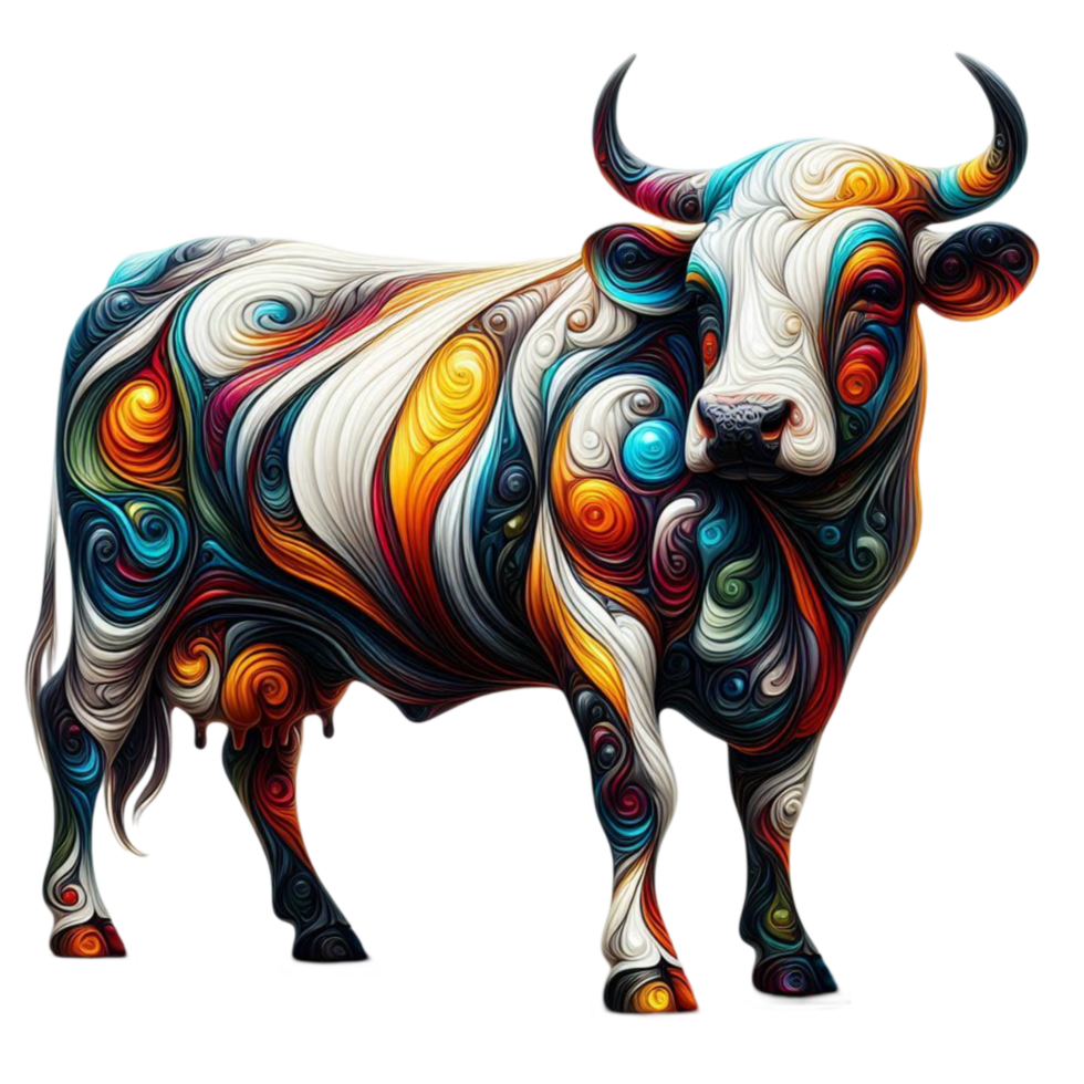 Colorful Artistic Bull png