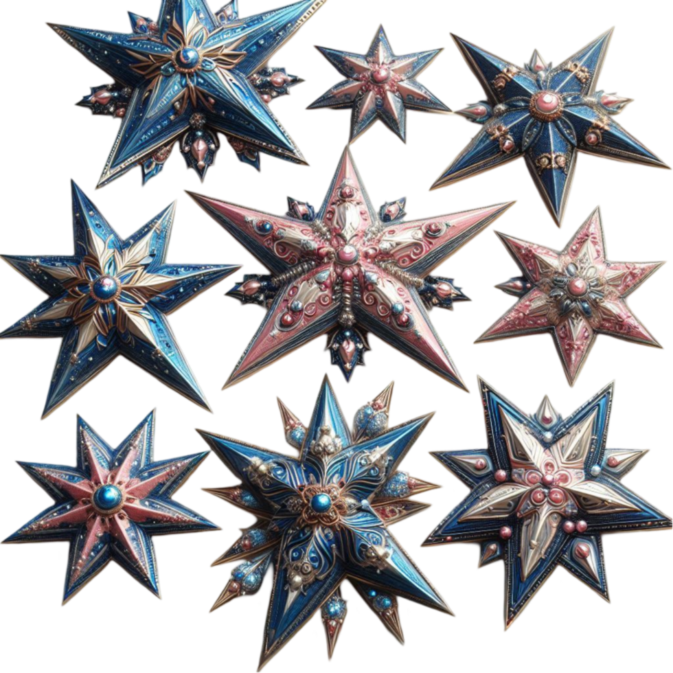 Shiny Metallic Star Cluster png