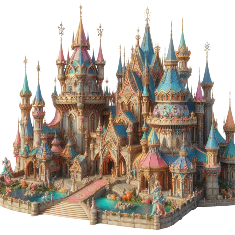 castle with a tower and turrets png