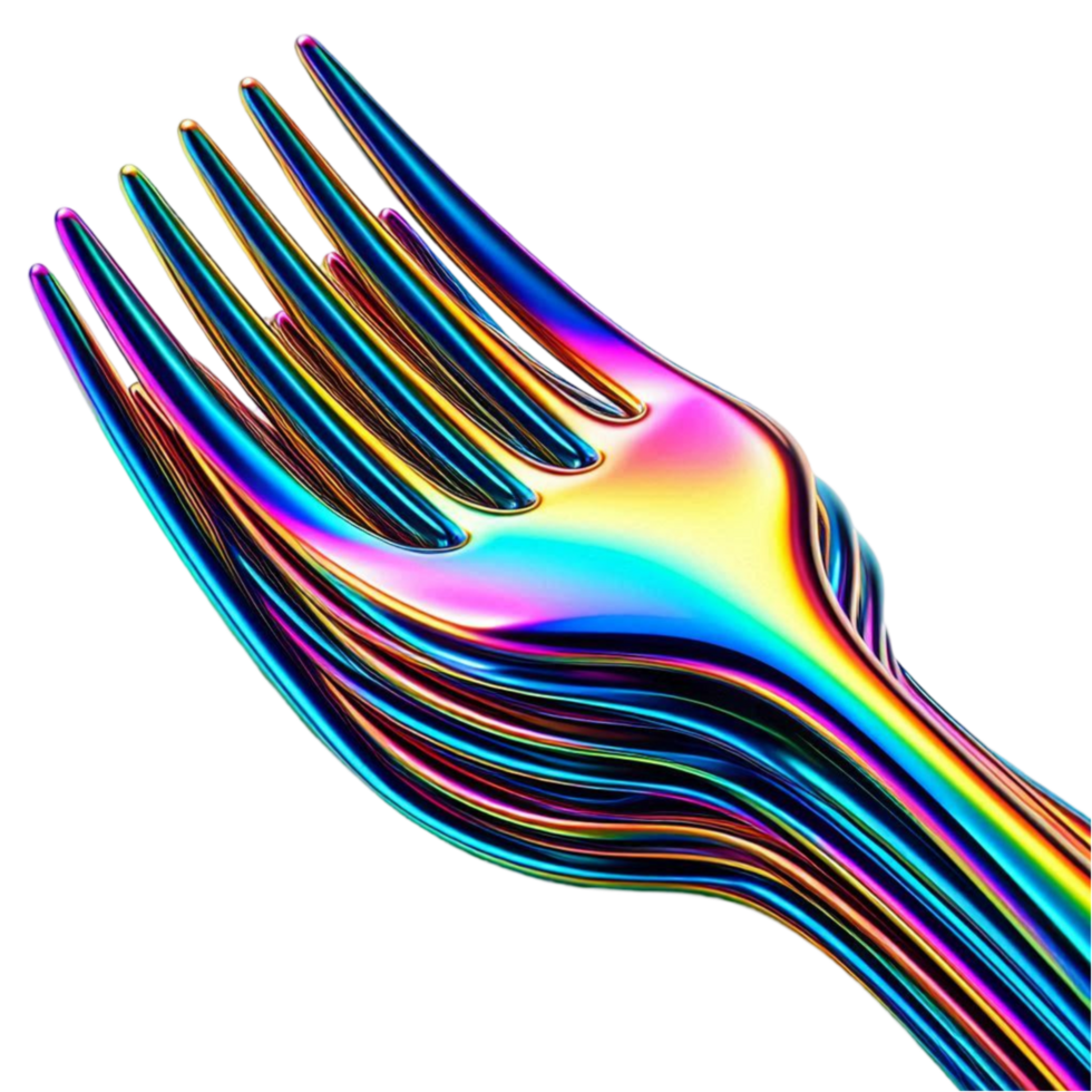 Rainbow Forks Surreal Art png