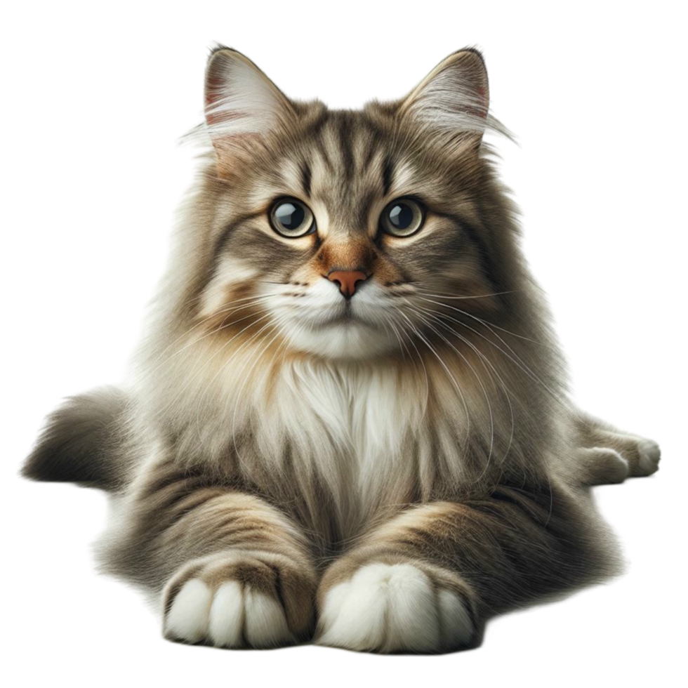 Majestic Long-Haired Cat Portrait png