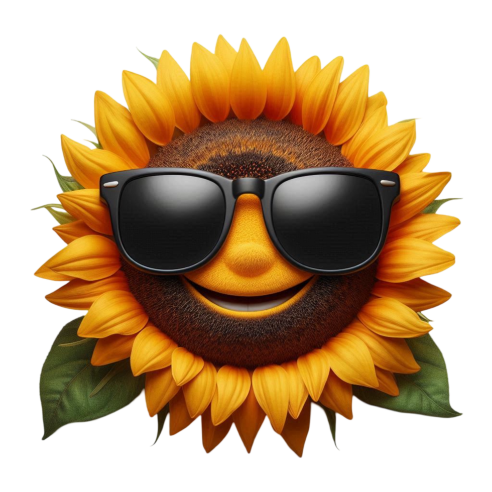 Sunflower Wearing Sunglasses png