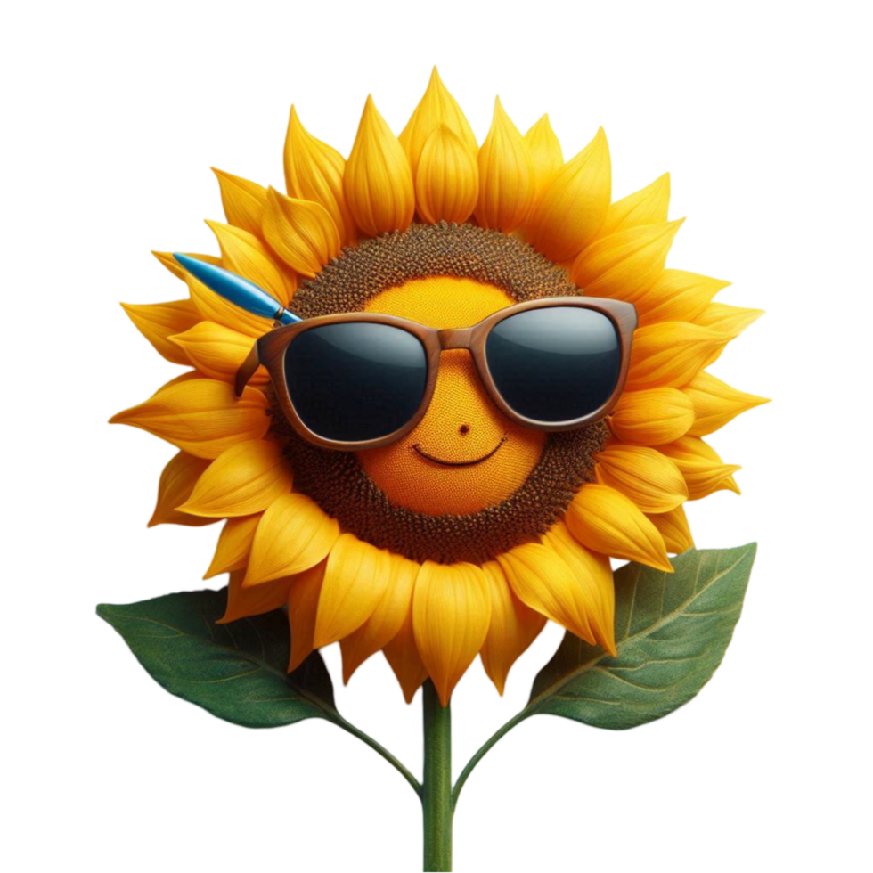 Sunflower with Sunglasses png