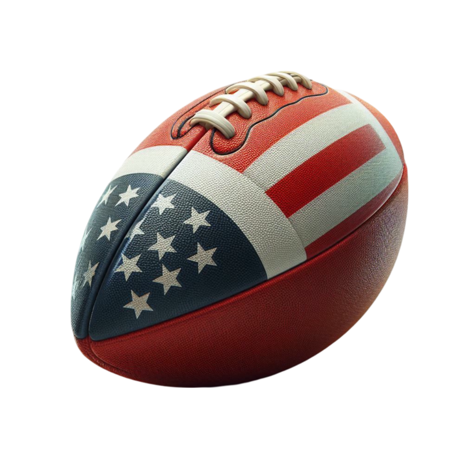 American-Themed Football with Flag Design png