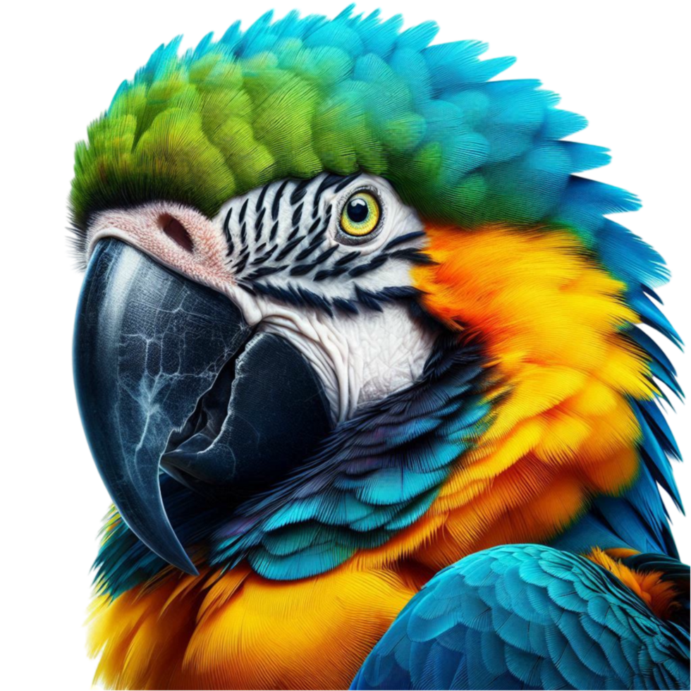 Vibrant Macaw Parrot Close-Up png
