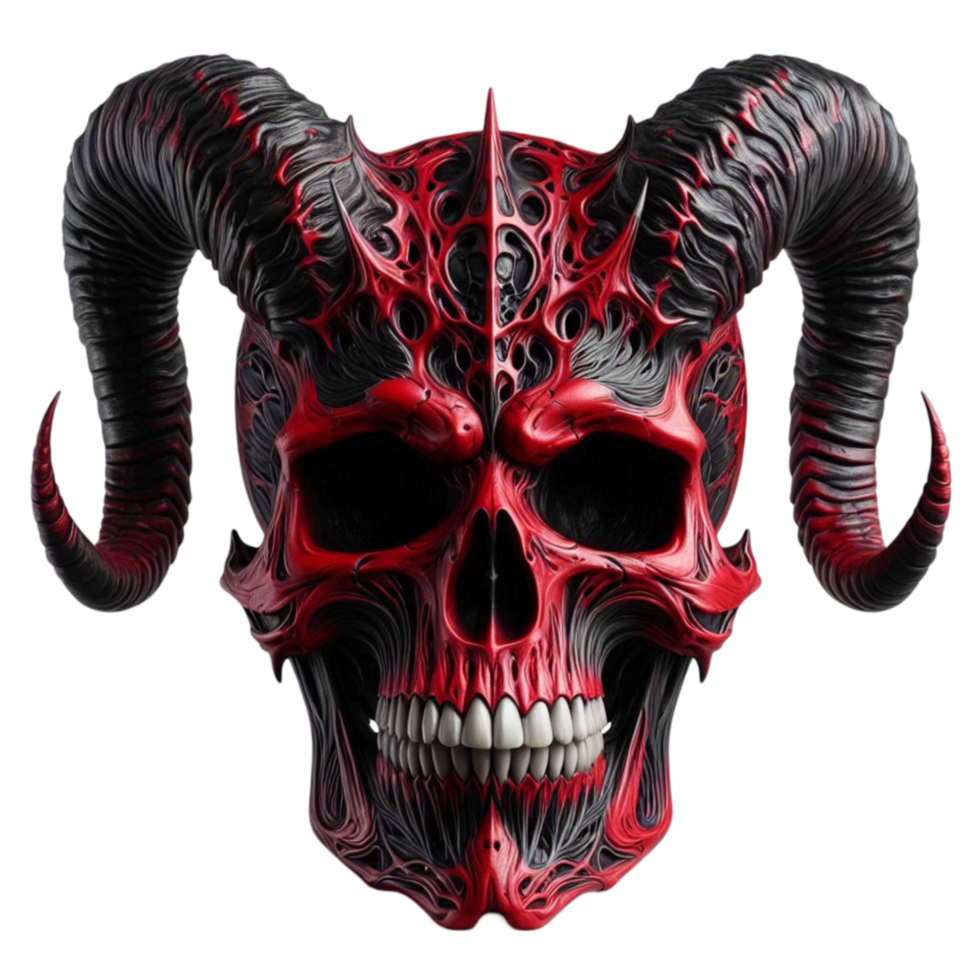 Evil Skull with Menacing Horns png