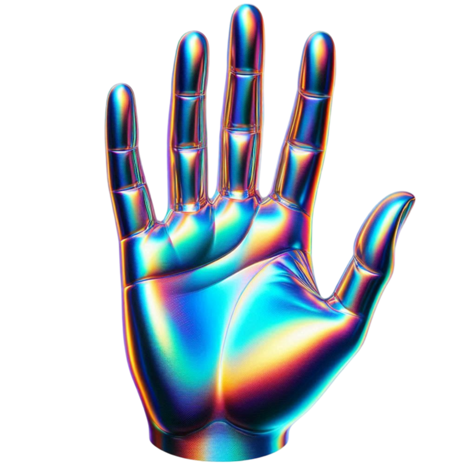 Iridescent Cybernetic Hand robotic arm png