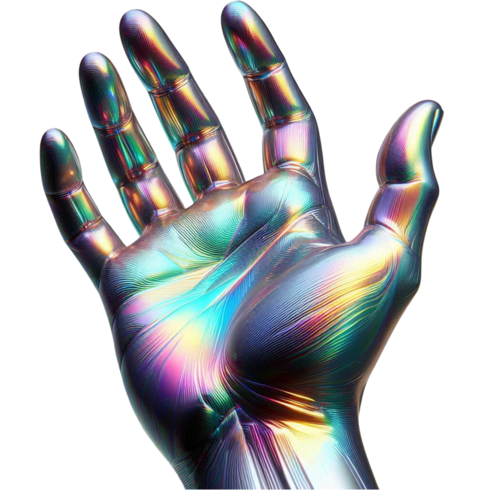 Iridescent Cybernetic Hand png