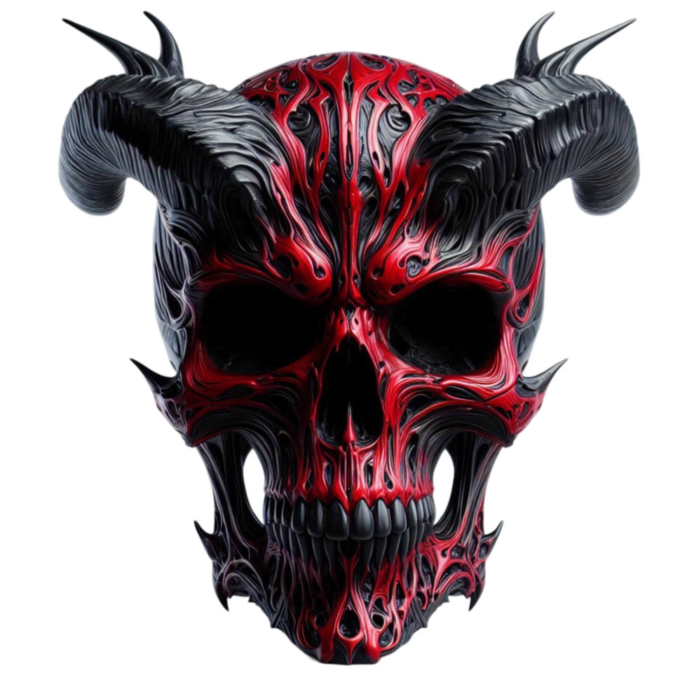 Demonic Skull with Red Horns png