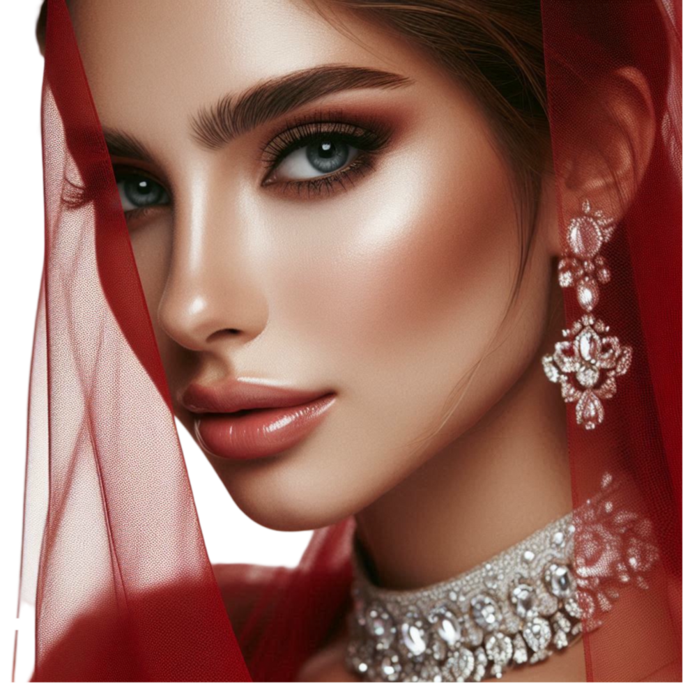 Glamorous Woman with Red Accents png