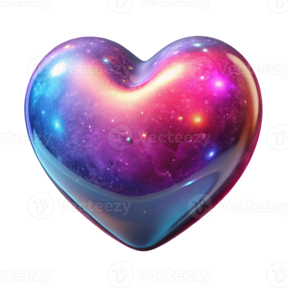 wonderful creative Cosmic Heart 3D Render premium png