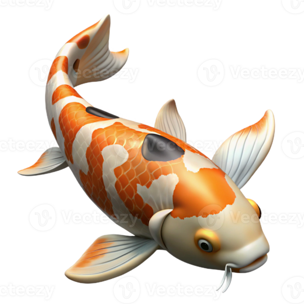 extraordinary classic Koi Fish 3D Render Illustration genuine png