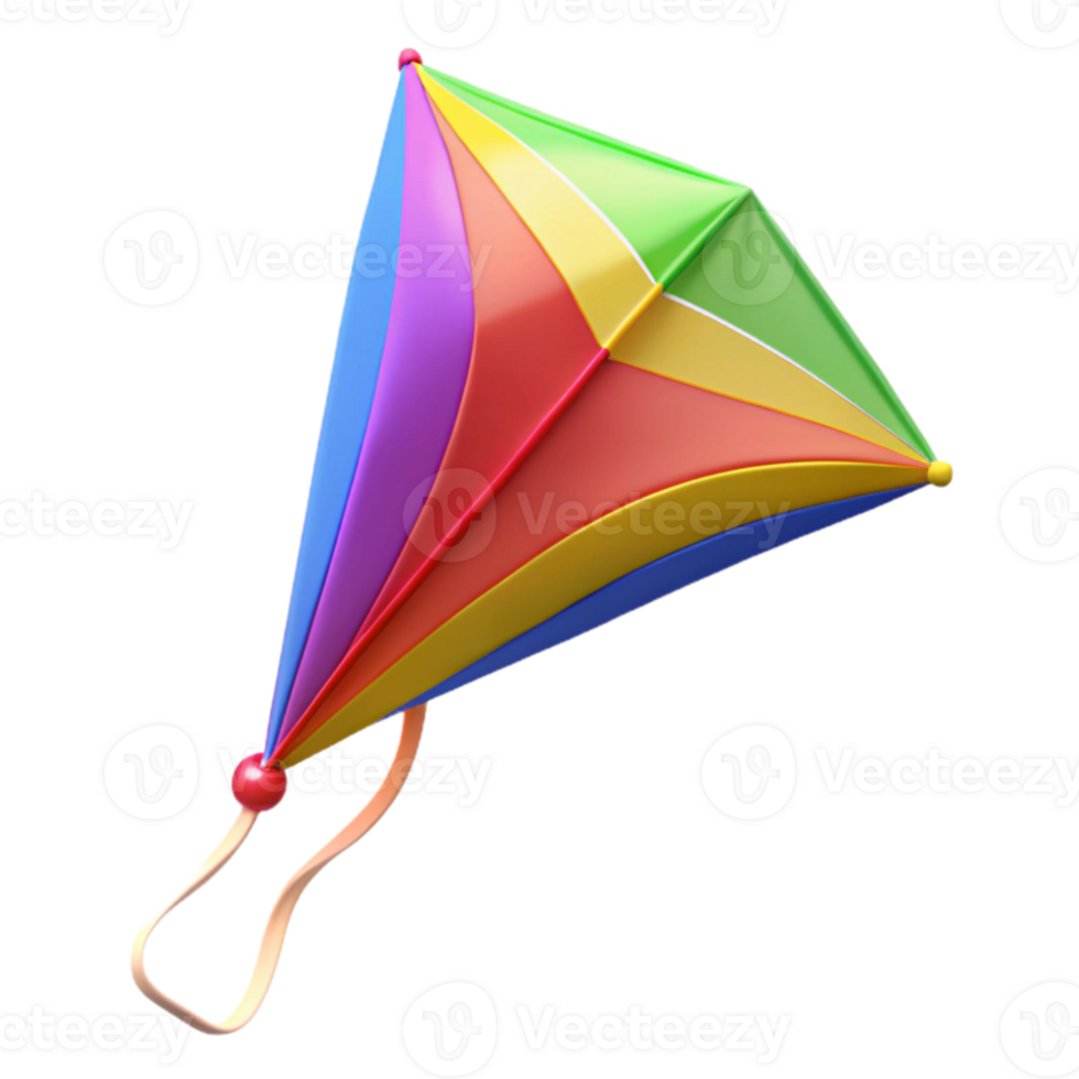 dramatic classic Rainbow Kite 3D Render exclusive png