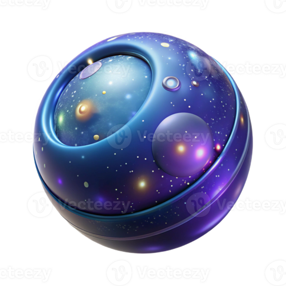 elegant creative Cosmic Sphere 3D Render high resolution png