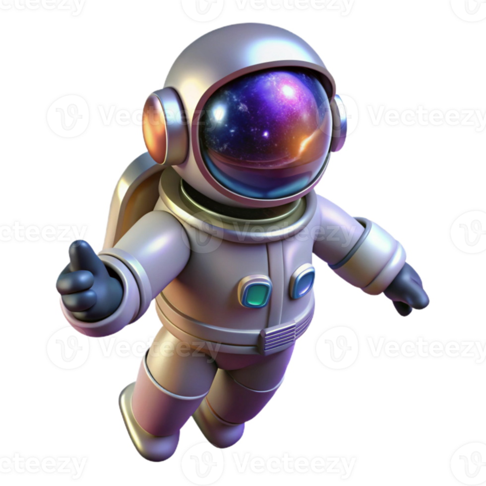 3D Astronaut Illustration Galaxy in Helmet png