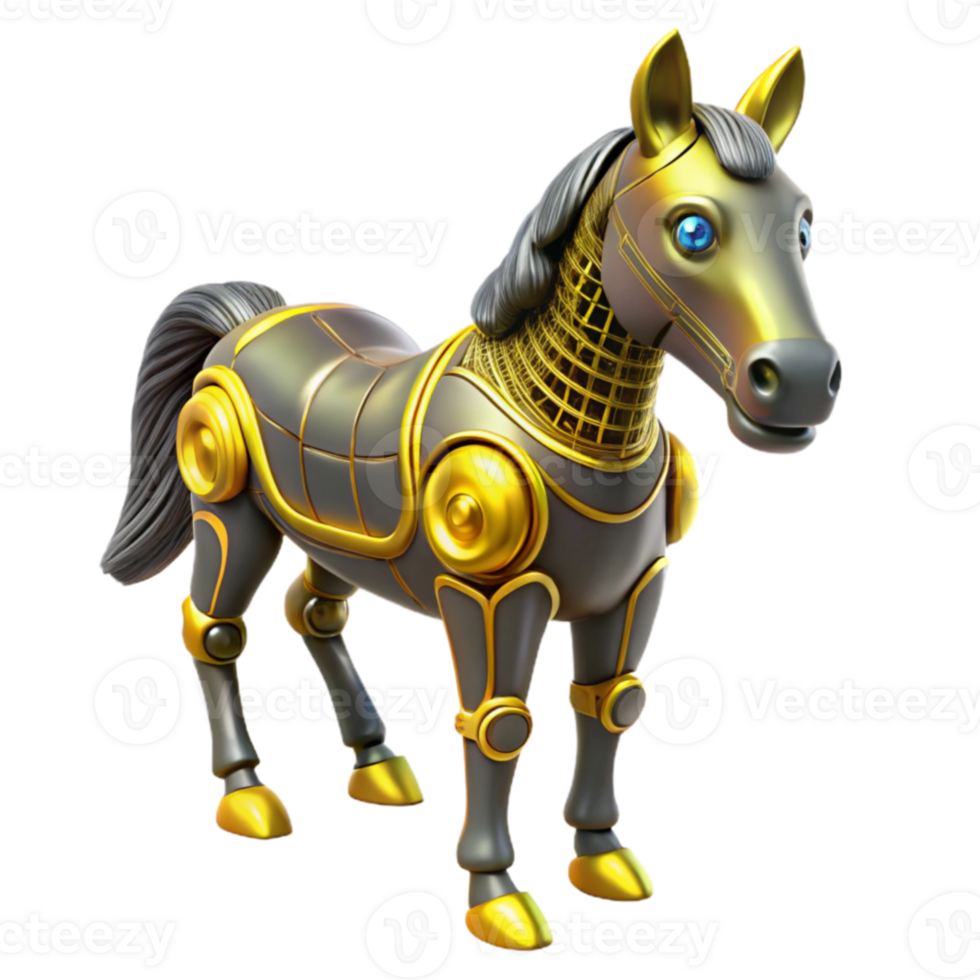 impressive modern Robotic Horse 3D Render professional png