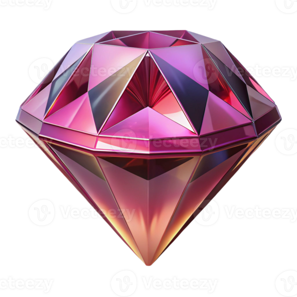 wonderful abstract Pink Diamond 3D Render high resolution png