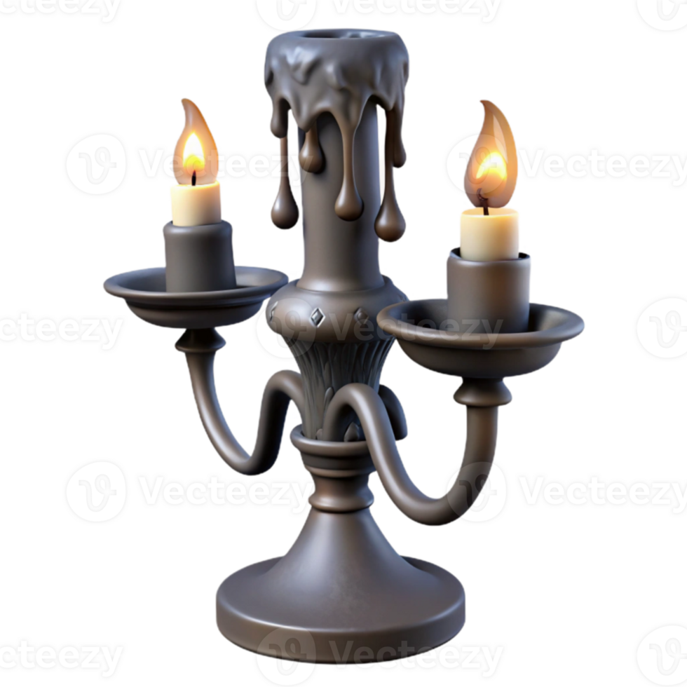 impressive creative Melted Wax Candlestick 3D Render authentic png