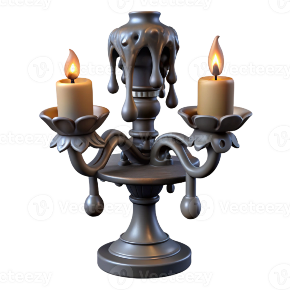 wonderful creative Melted Wax Candelabra 3D Render premium png