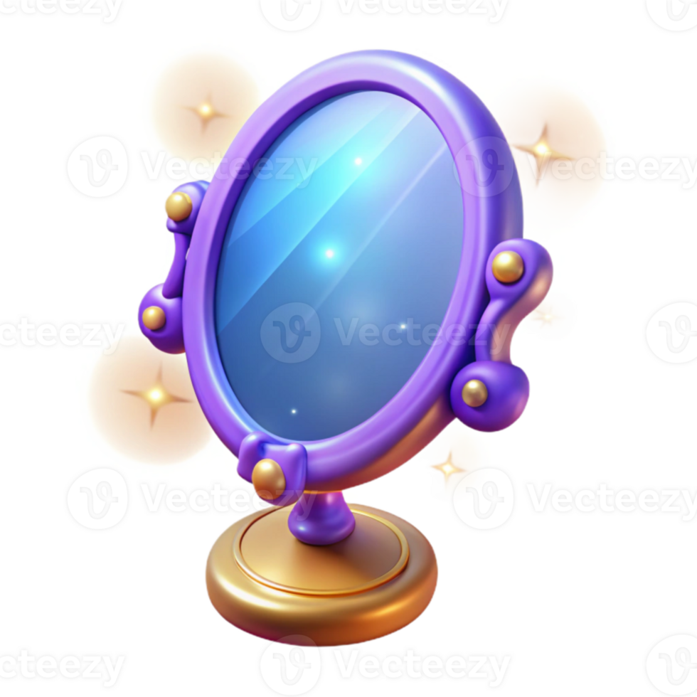 dramatic abstract Enchanted 3D Mirror Illustration premium png