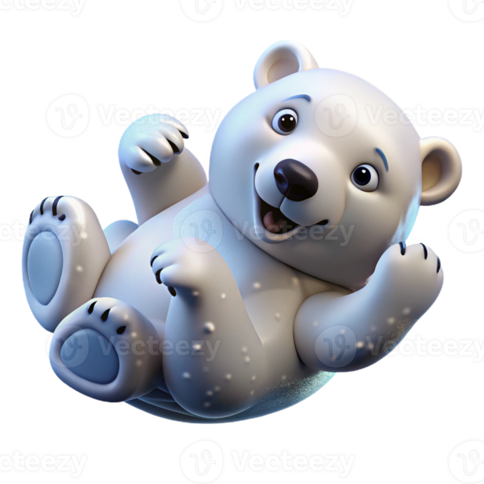 elegant modern Adorable 3D Polar Bear Cub Illustration authentic png