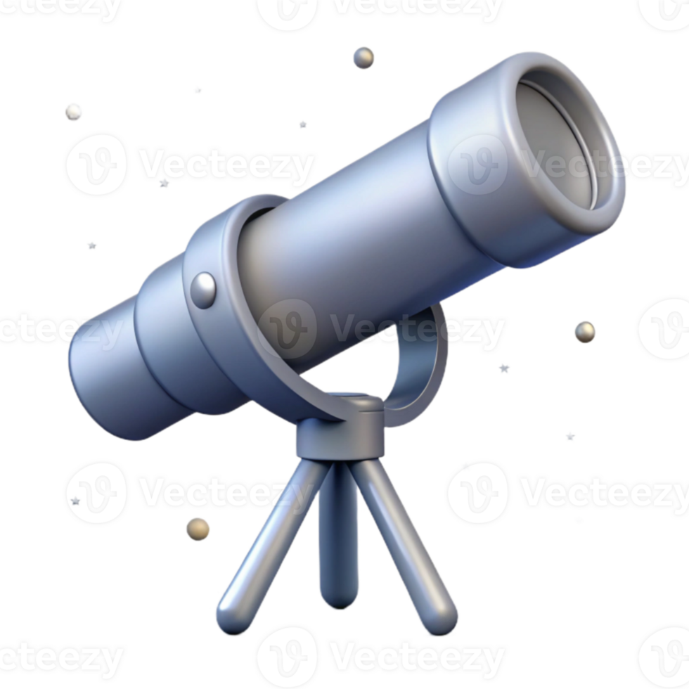 stunning modern 3D Render Telescope Stargazing professional png