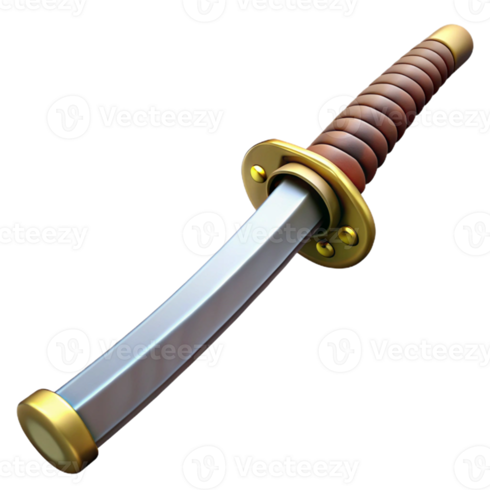 stunning vintage 3D Render of a Katana Sword authentic png