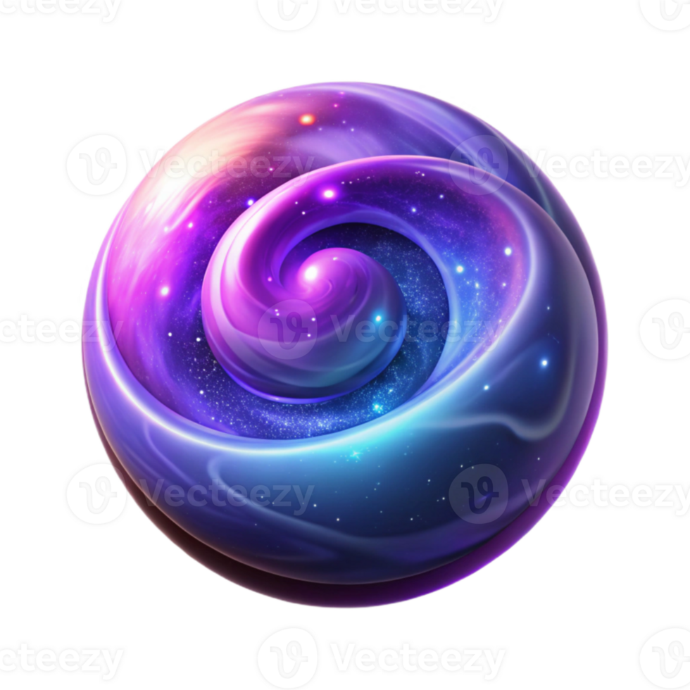 Cosmic Spiral Orb 3D Abstract Background Illustration png