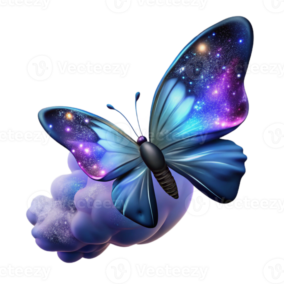Cosmic Butterfly Illustration Galaxy Wings on Cloud png