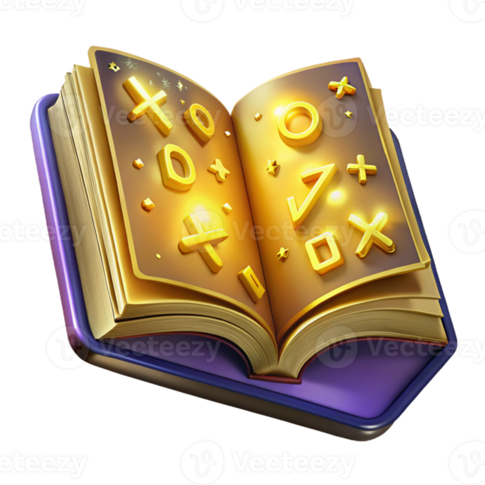Golden Book 3D Illustration Symbols and Shapes png