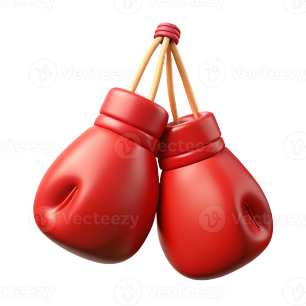 impressive artistic Red Boxing Gloves 3D Render professional png