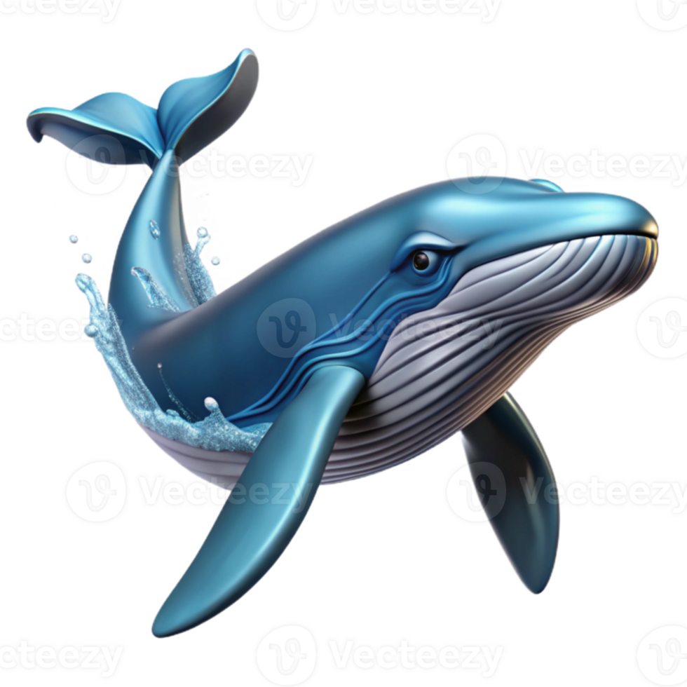 extraordinary rustic 3D Whale Illustration Ocean Animal high quality png