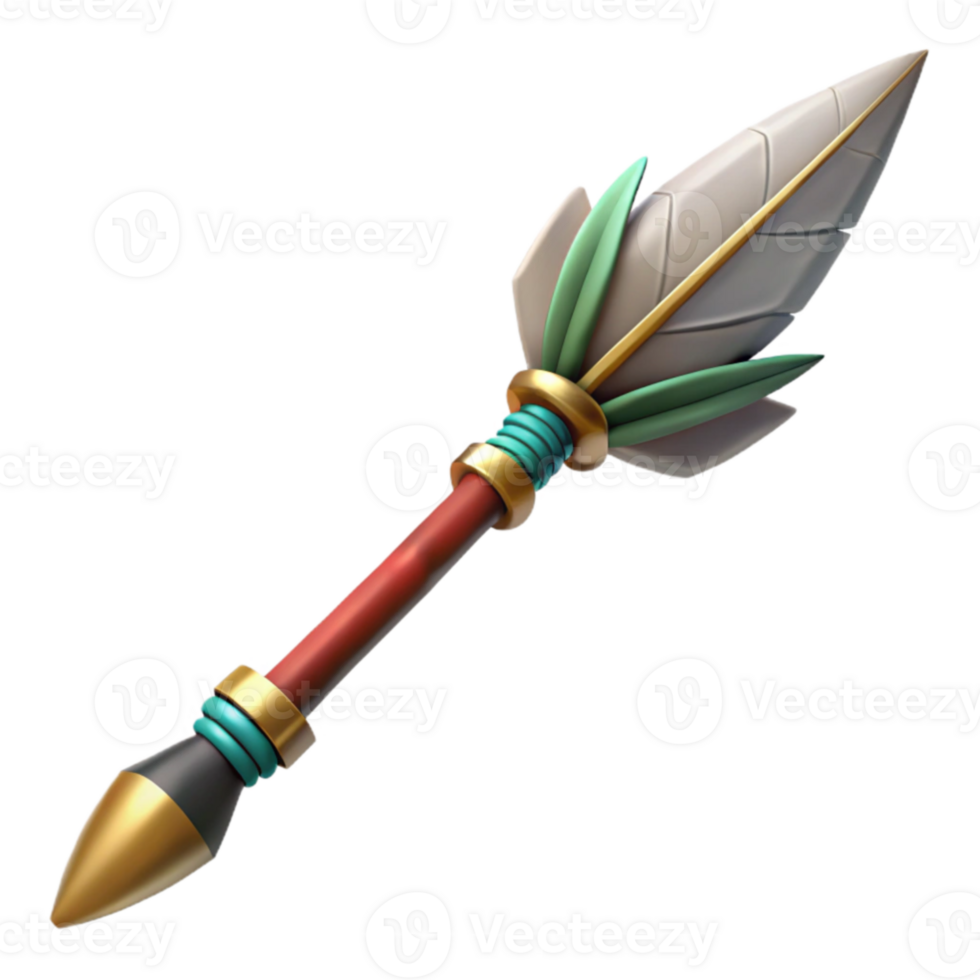 3D Model Ceremonial Spear Ancient Weapon Illustration png