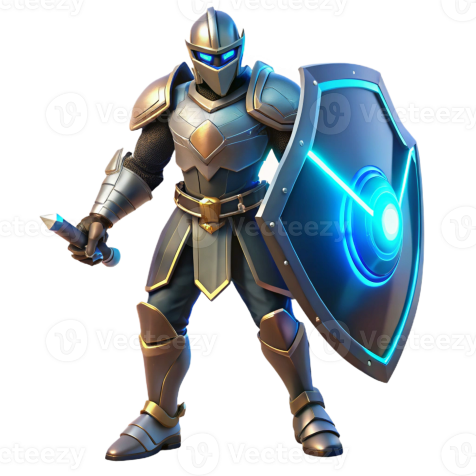 3D Illustration of a Futuristic Knight png