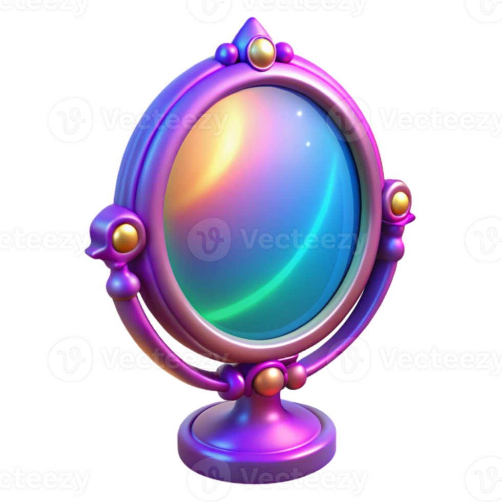 3D Render of a Colorful Fantasy Mirror png