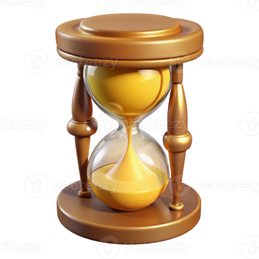 3D Hourglass Illustration Time Measurement Concept png