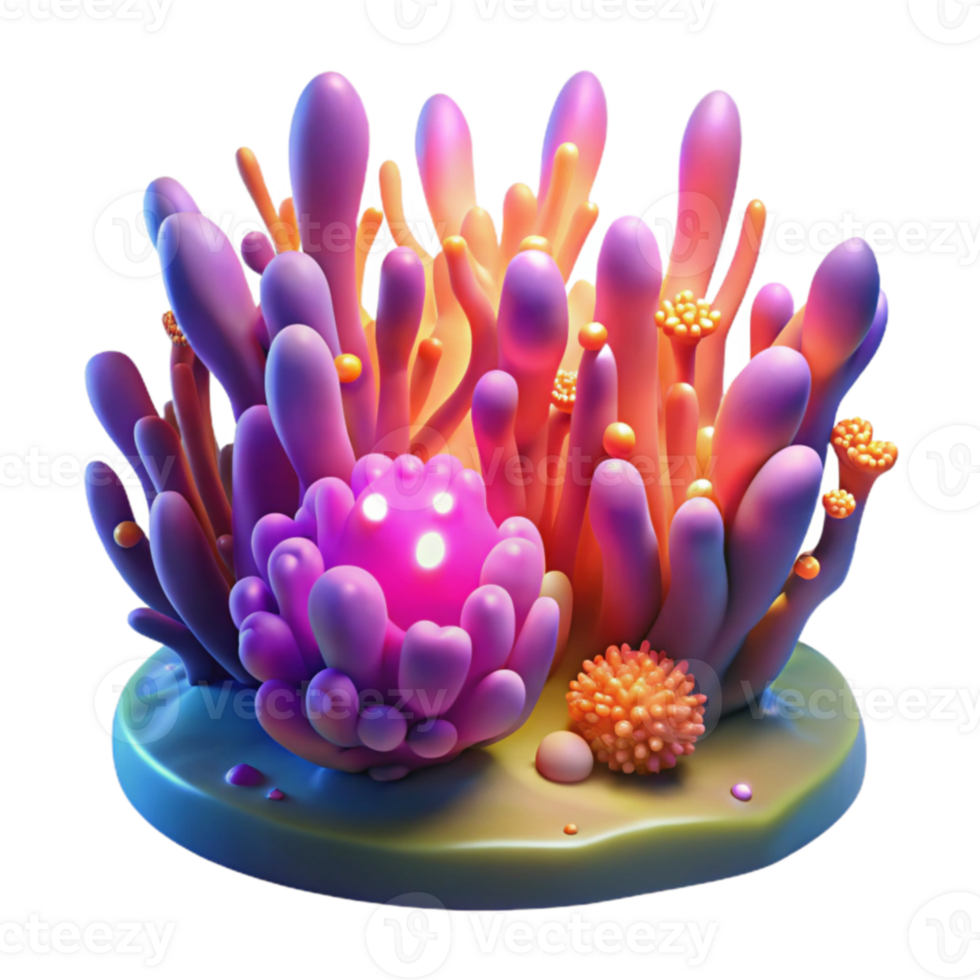 wonderful rustic Vibrant 3D Coral Reef Illustration professional png