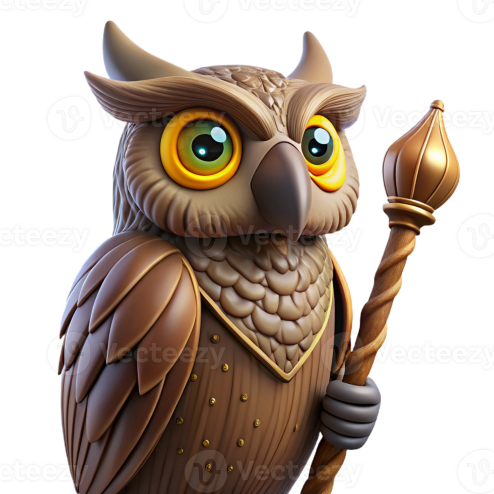 stunning creative Wise Owl 3D Render original png