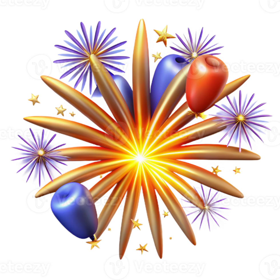 Abstract 3D Festive Burst Illustration png