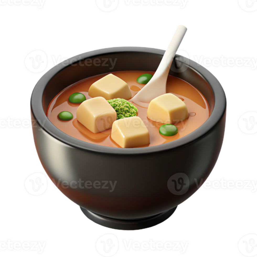 3D Render of Tofu Soup png
