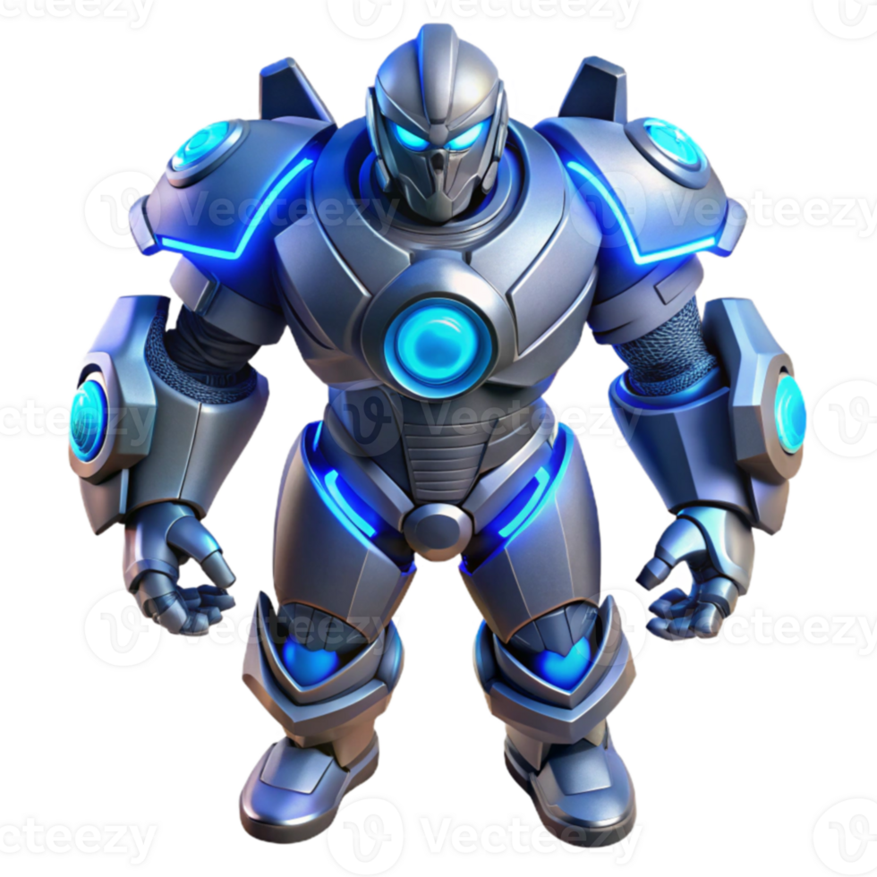 Powerful Robot 3D Render png
