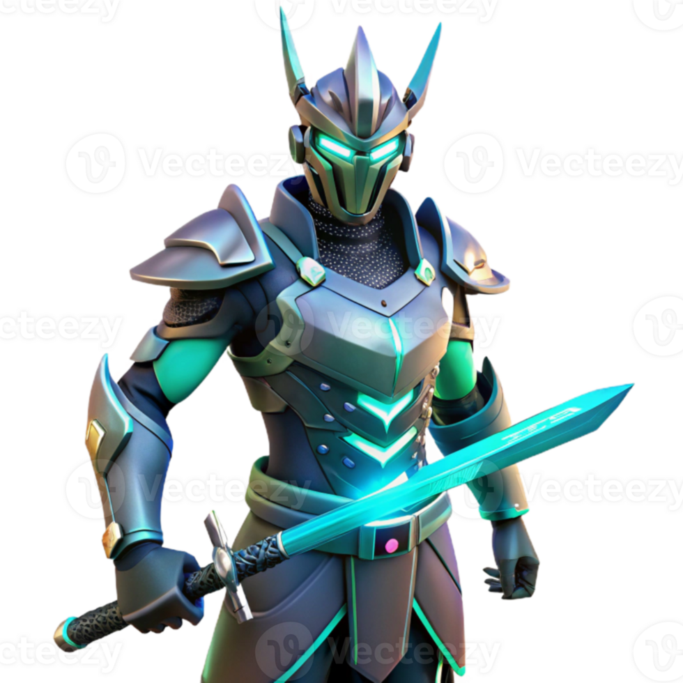 3D Render Futuristic Knight png