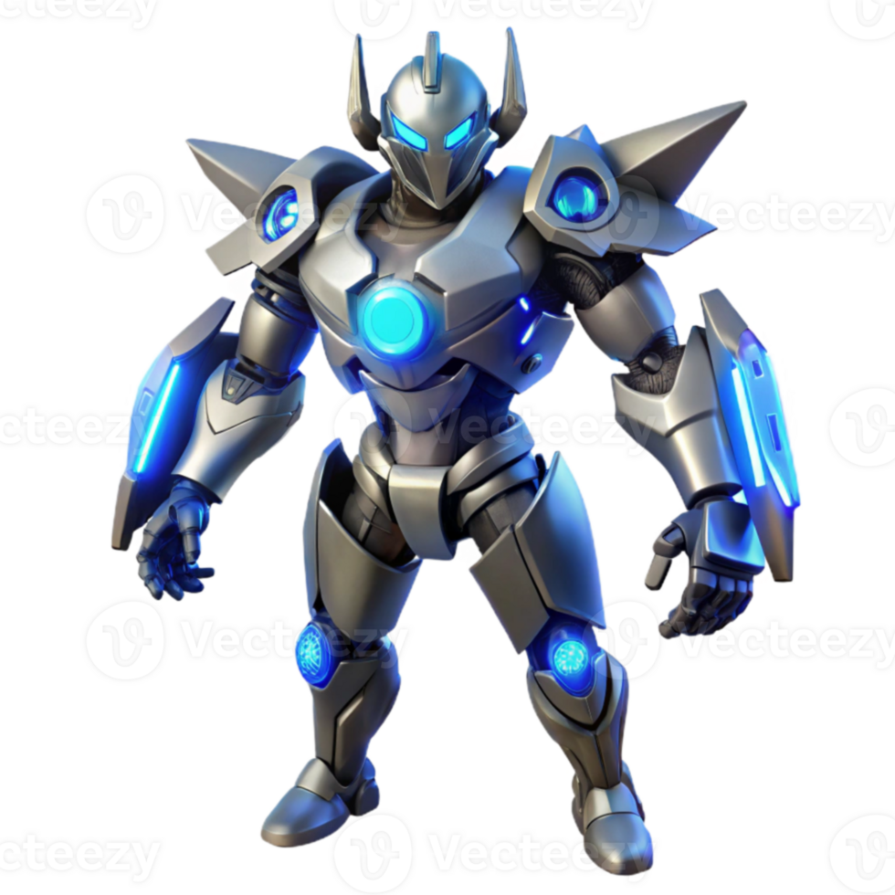 beautiful rustic Futuristic Metal Robot Illustration high quality png