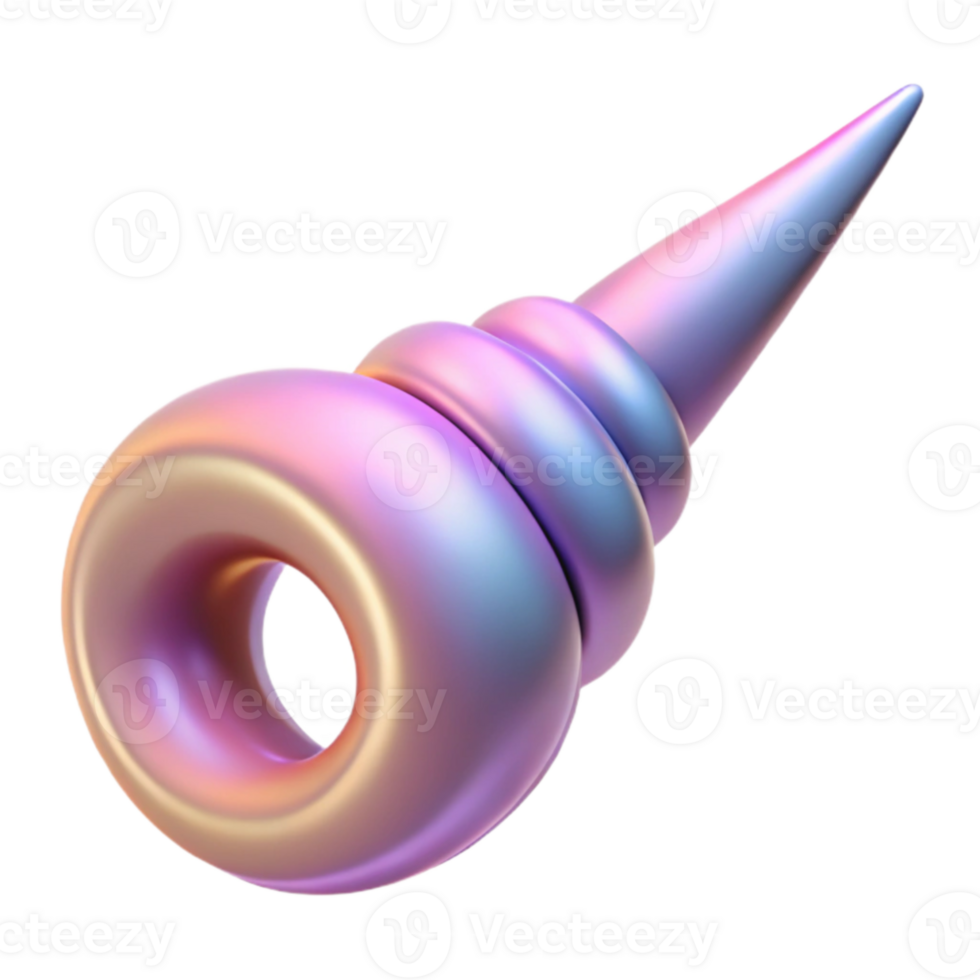 magnificent contemporary Iridescent 3D Abstract Shape Render professional png