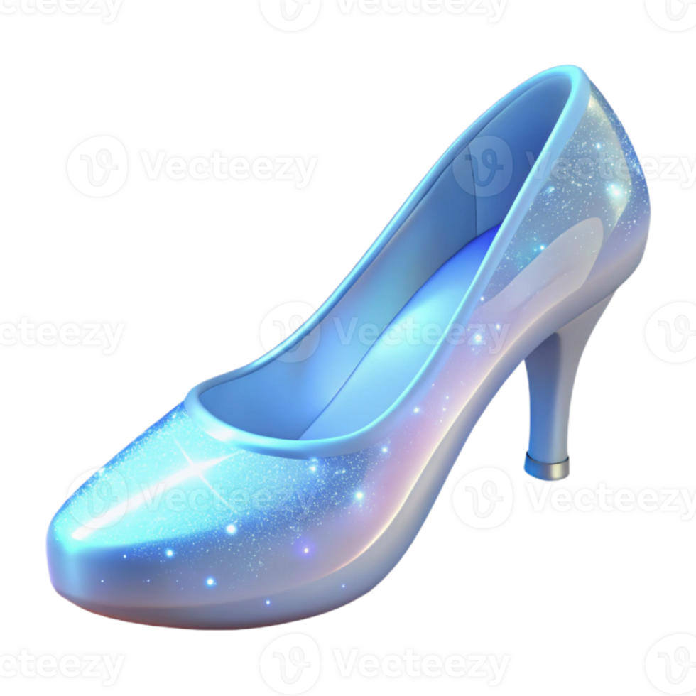 extraordinary abstract Sparkling Glass Slipper 3D Render professional png