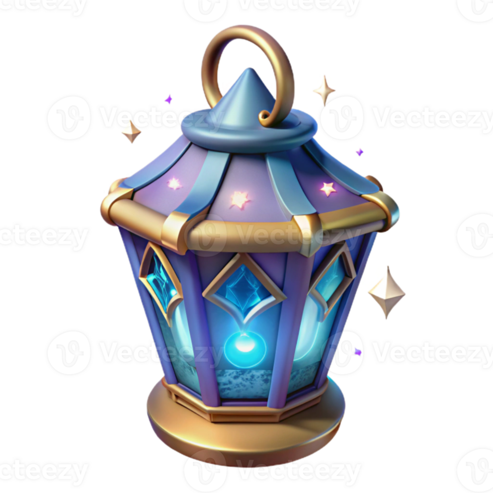 serene vintage Magical Lantern 3D Render genuine png